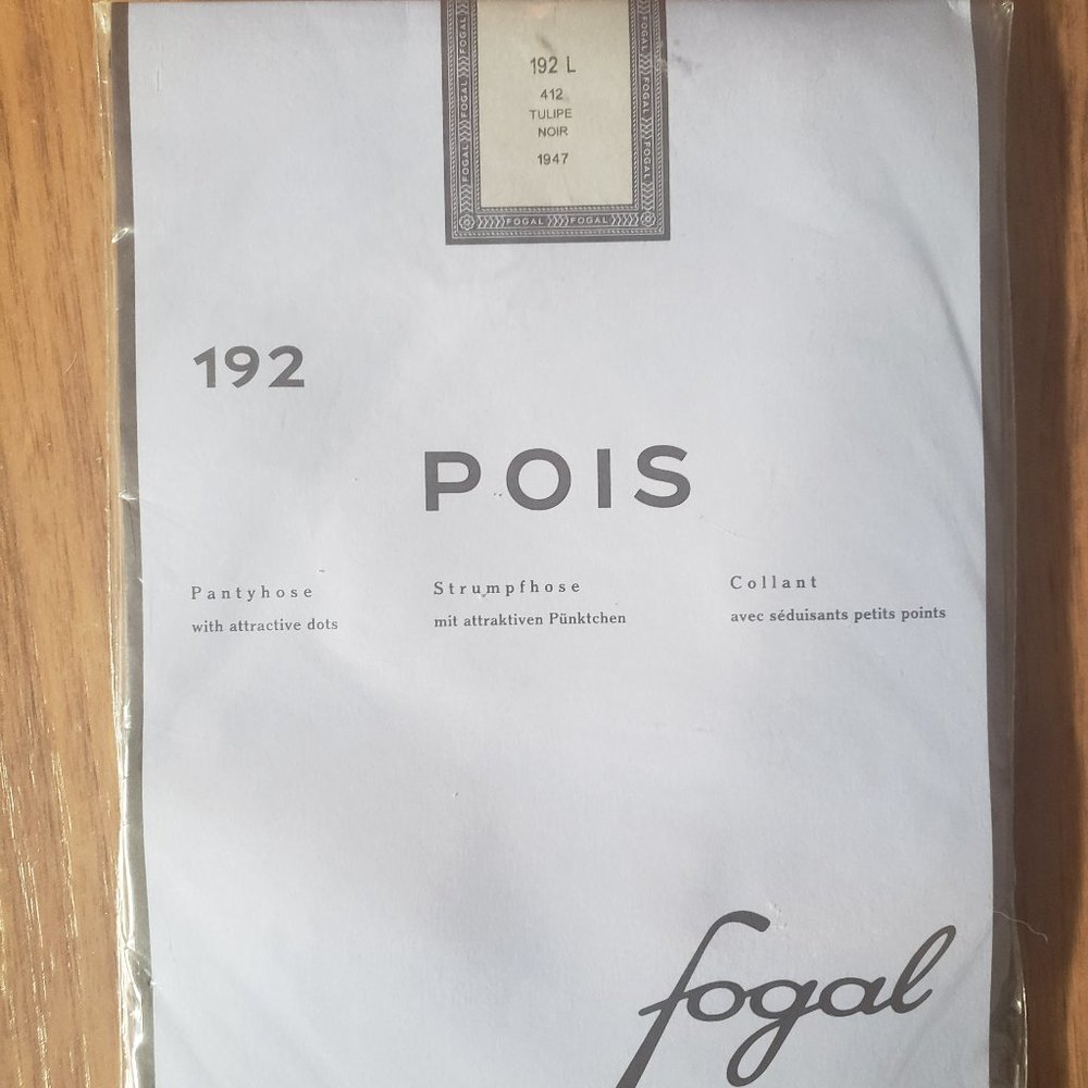 Fogal Pois pantyhose, size L, black tulip color